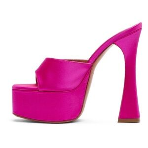 Amina Muaddi ‘Dalida’ platform sandals in Satin Pink, size 38